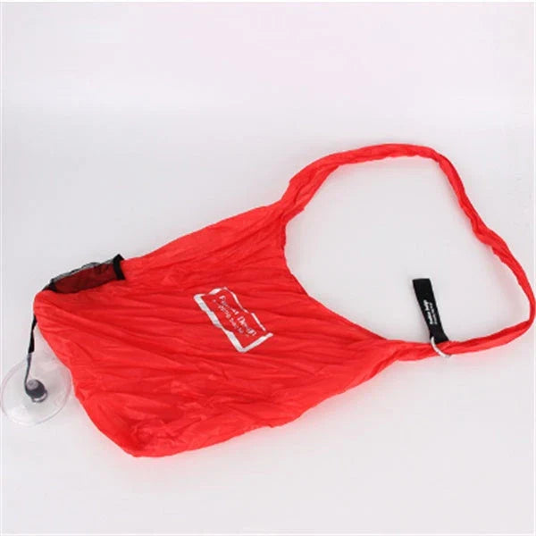 Disc folding portable shopping bag in vibrant colours, compact and eco-friendly
