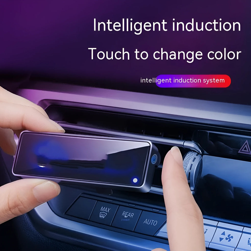 Black car air vent aromatherapy ambient light LED diffuser with fragrance sticks