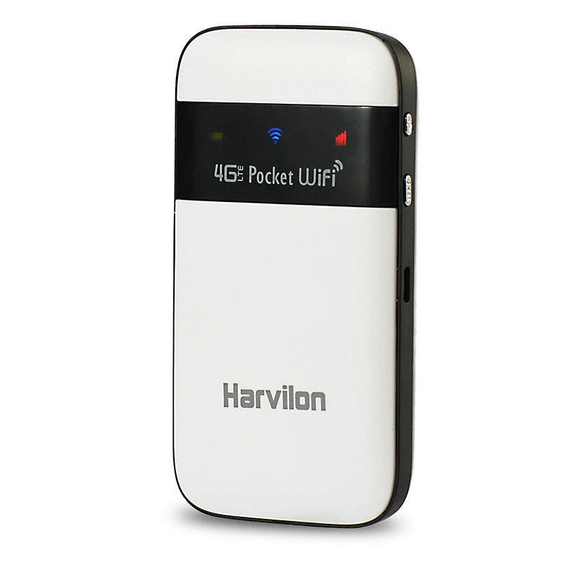 White wireless router with LTE connectivity and long battery life