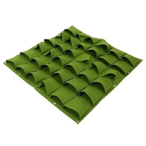 Wall mount hanging planting bags for vertical gardening in green and black