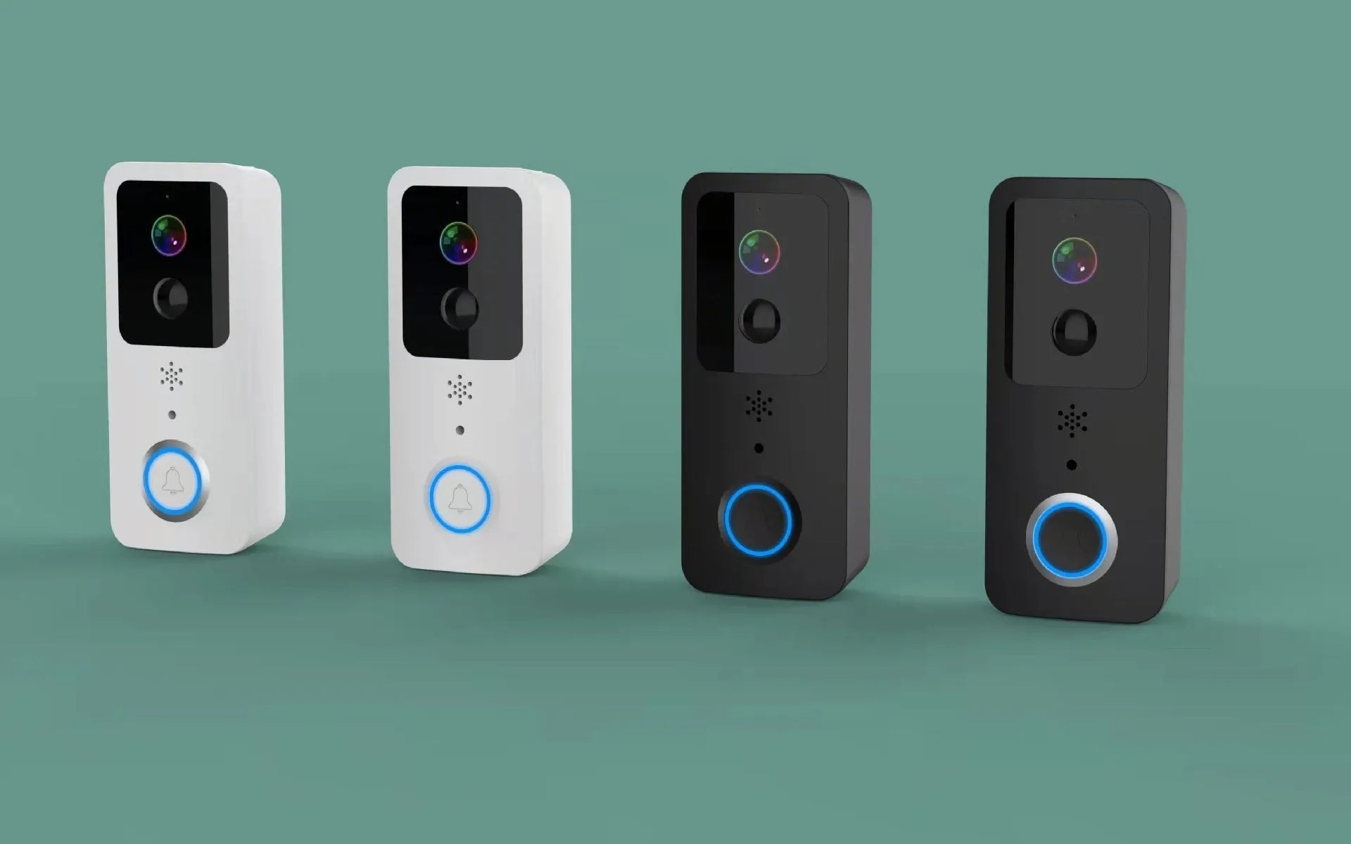 Black and white waterproof smart home visual doorbell with HD remote intercom.