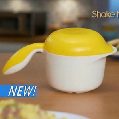 Microwave Egg Boiler in white and yellow, compact size for quick egg cooking