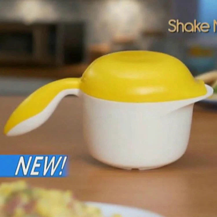 Microwave Egg Boiler in white and yellow, compact size for quick egg cooking