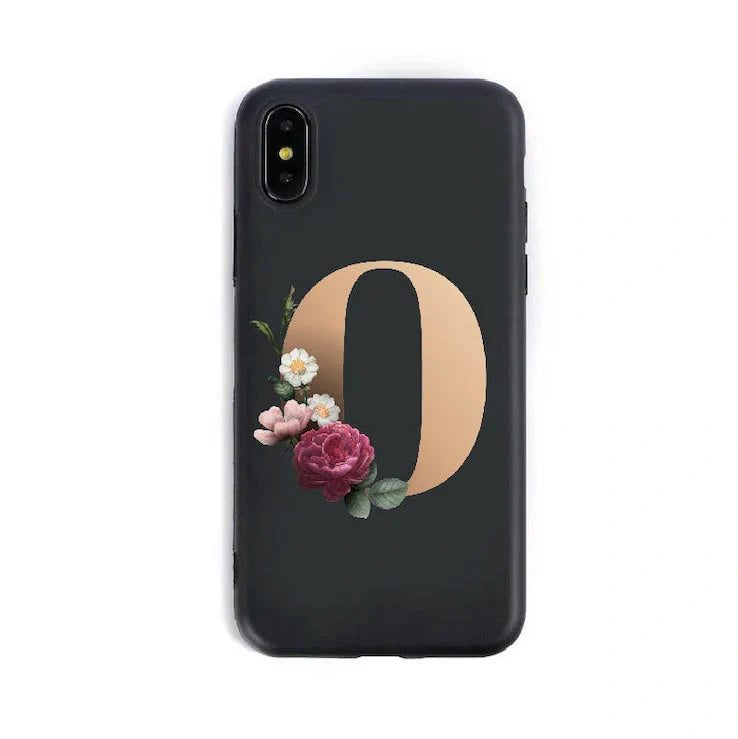 Alphabet silicone phone case showing individual letter design with TPU construction for iPhone protection