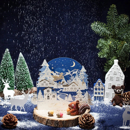 Three-dimensional greeting card with vibrant colours and bronzing details