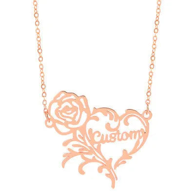 Personalised stainless steel name necklace on 40cm chain, gold colour finish with clear custom text pendant