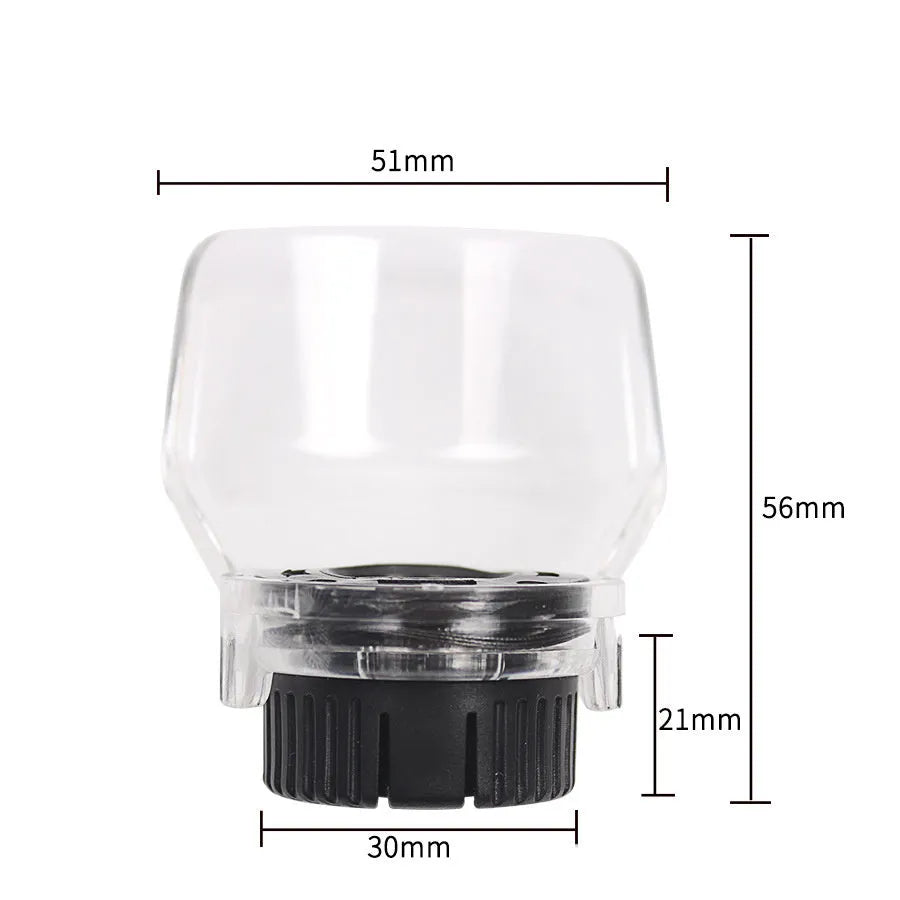 Transparent plastic horn safety cover for Delta electric grinding machine.
