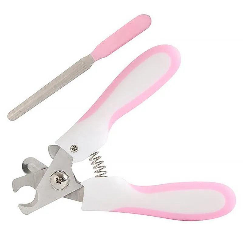 Cat dog nail claw clipper with sharp alloy blade and soft EVA handle in blue