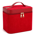 Solid colour corduroy cosmetic storage box with large capacity for home organisation