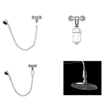 Multi-function shower water purifier with stainless steel finish