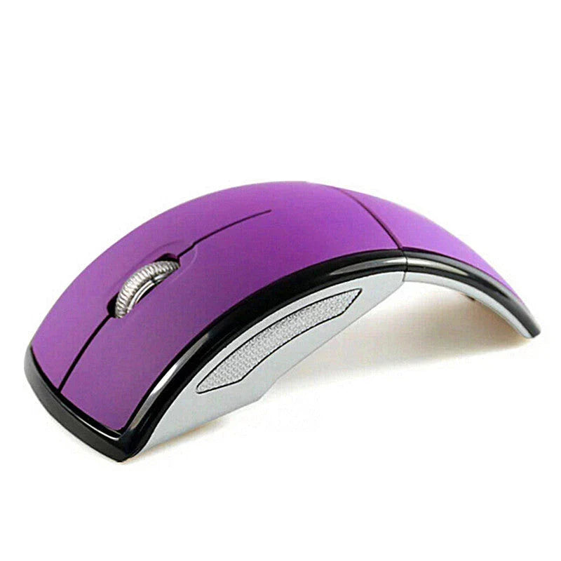 Wireless foldable mouse in various colours, showcasing compact and portable design