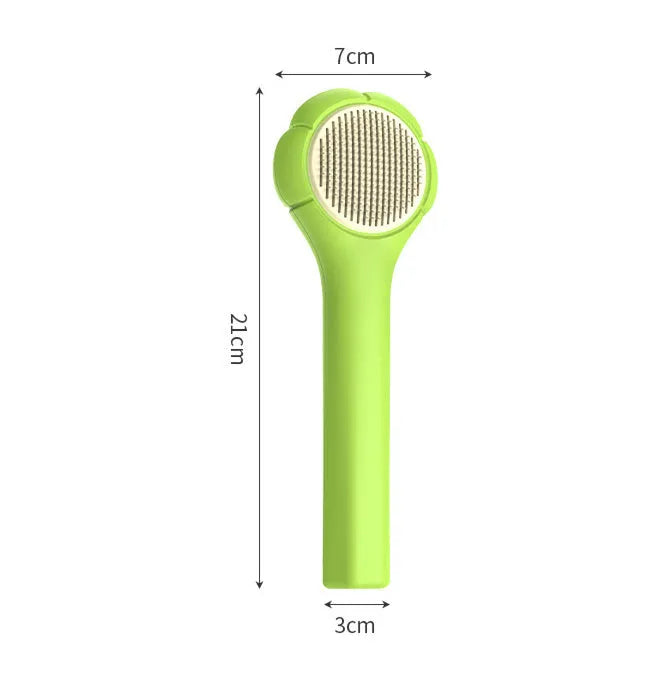 Floating pet hair removal massage comb for cats and dogs, 63g, with ABS handle and steel teeth, blue colour