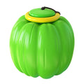 Green, orange, and yellow 69mm Halloween pumpkin dog training ball with squeaker