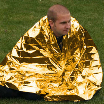 Silver emergency hypothermia blanket for outdoor survival, 130x210cm