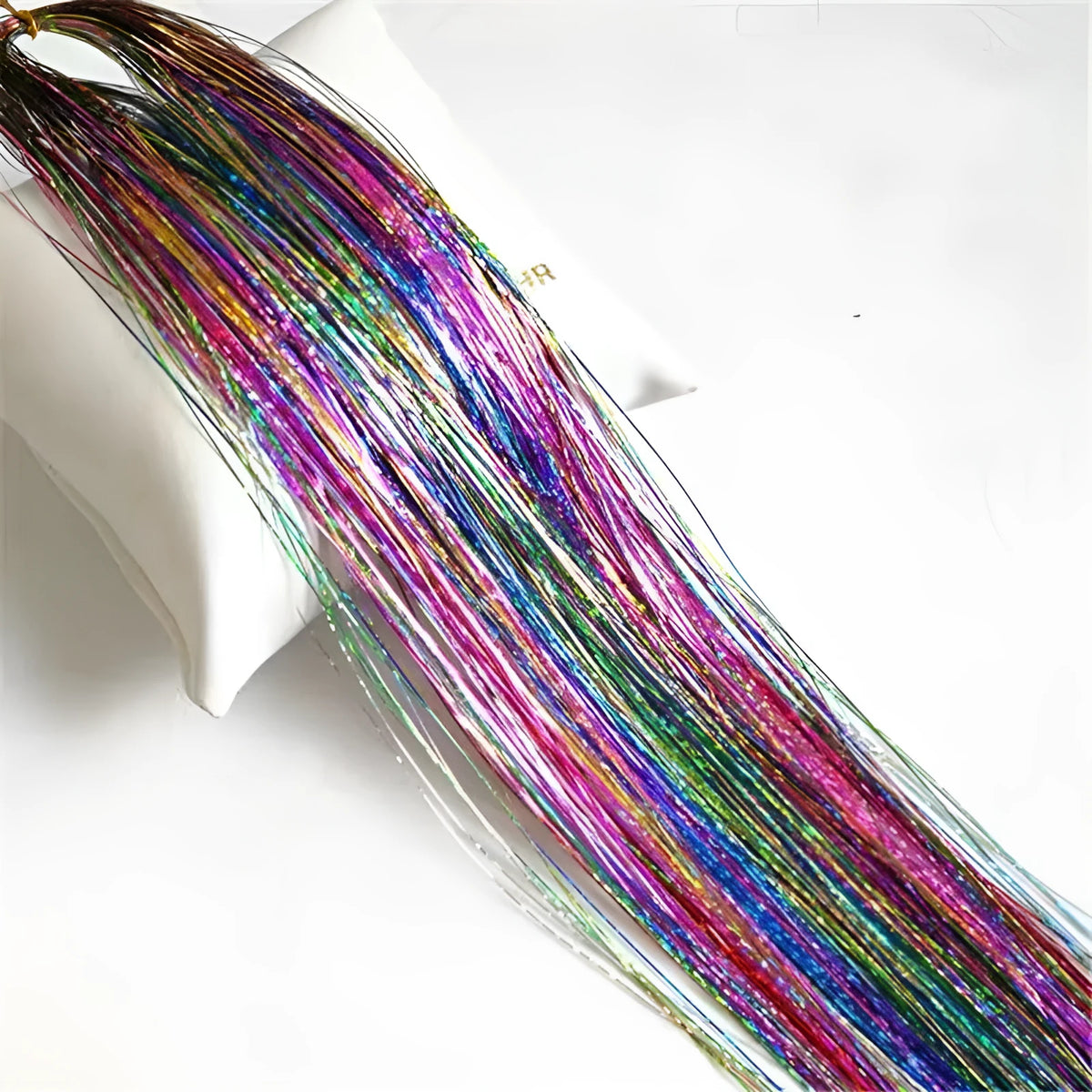 Laser hair colour hair extension wig in multiple colours, high temperature wire construction, clip and no-clip styles for ladies