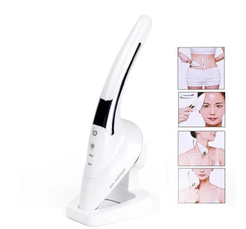 Skin small iron beauty equipment with six core functions including micro-current up to 1920mA, sonic vibration at 300 times per second, and 42°C temperature control for enhanced skincare absorption and facial lifting