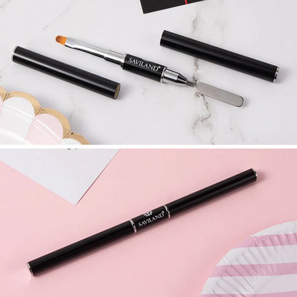 Manicure Double Head Phototherapy Brush Set for UV gel nails, black design