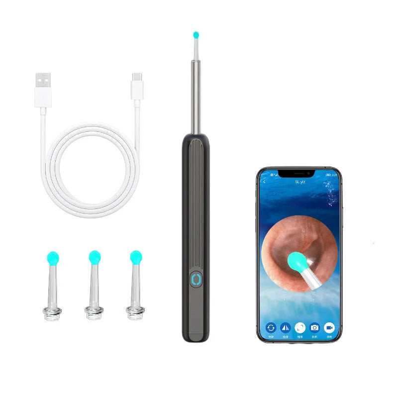 Wireless Smart HD Endoscope with luminous ear pick for clear ear cleaning