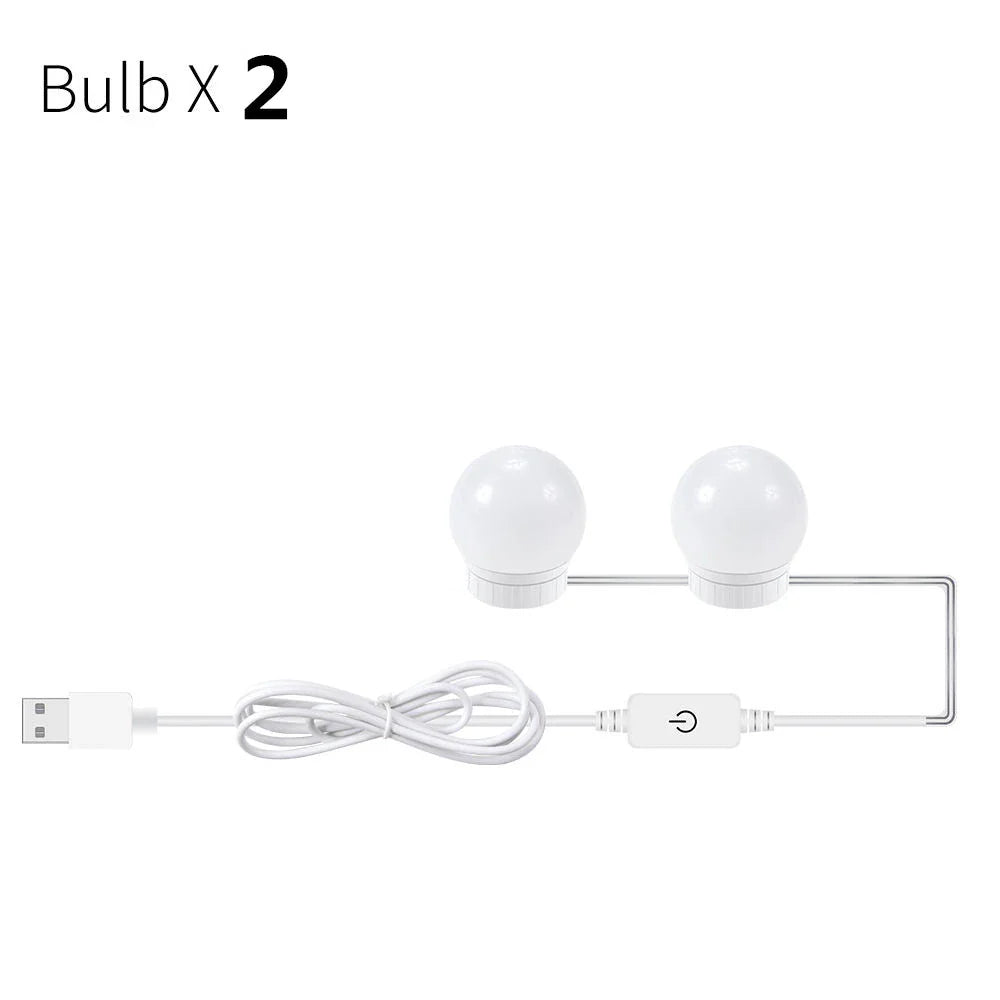 USB Touch Switch LED Mirror Light Bulb with adjustable dimming and natural white light