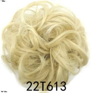 Synthetic wavy curly messy hair bun for women, 12cm diameter, high-temperature wire