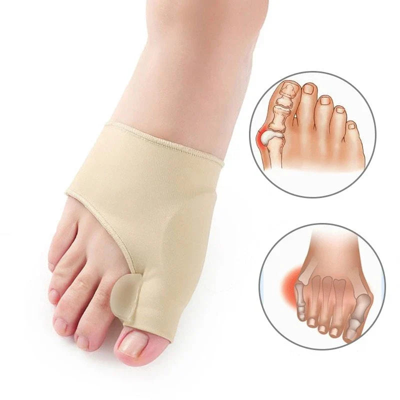 Bunion Relief Toe Separator Socks with silicone gel toe spacer and stretchy fabric for comfort and alignment