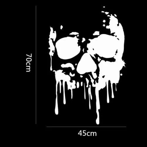 Skull bumper sticker 70x45cm PVC car window decal Butterfly Fairy pattern in black and silver white