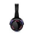 Black wireless silent disco headphones with head-mounted design and a 3.5mm plug