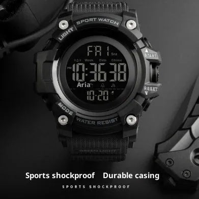 Men's outdoor camouflage electronic watch with sports style and button cell battery