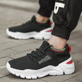 Korean fashion lace-up running shoes with breathable mesh interior, thick bottom heel, and car suture detail in black, green, white, yellow