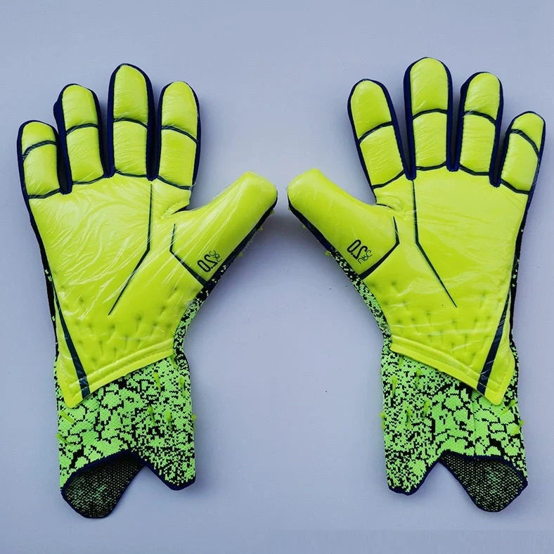 Children's football goalkeeper gloves with rubber palms in red, green, black, or orange colours