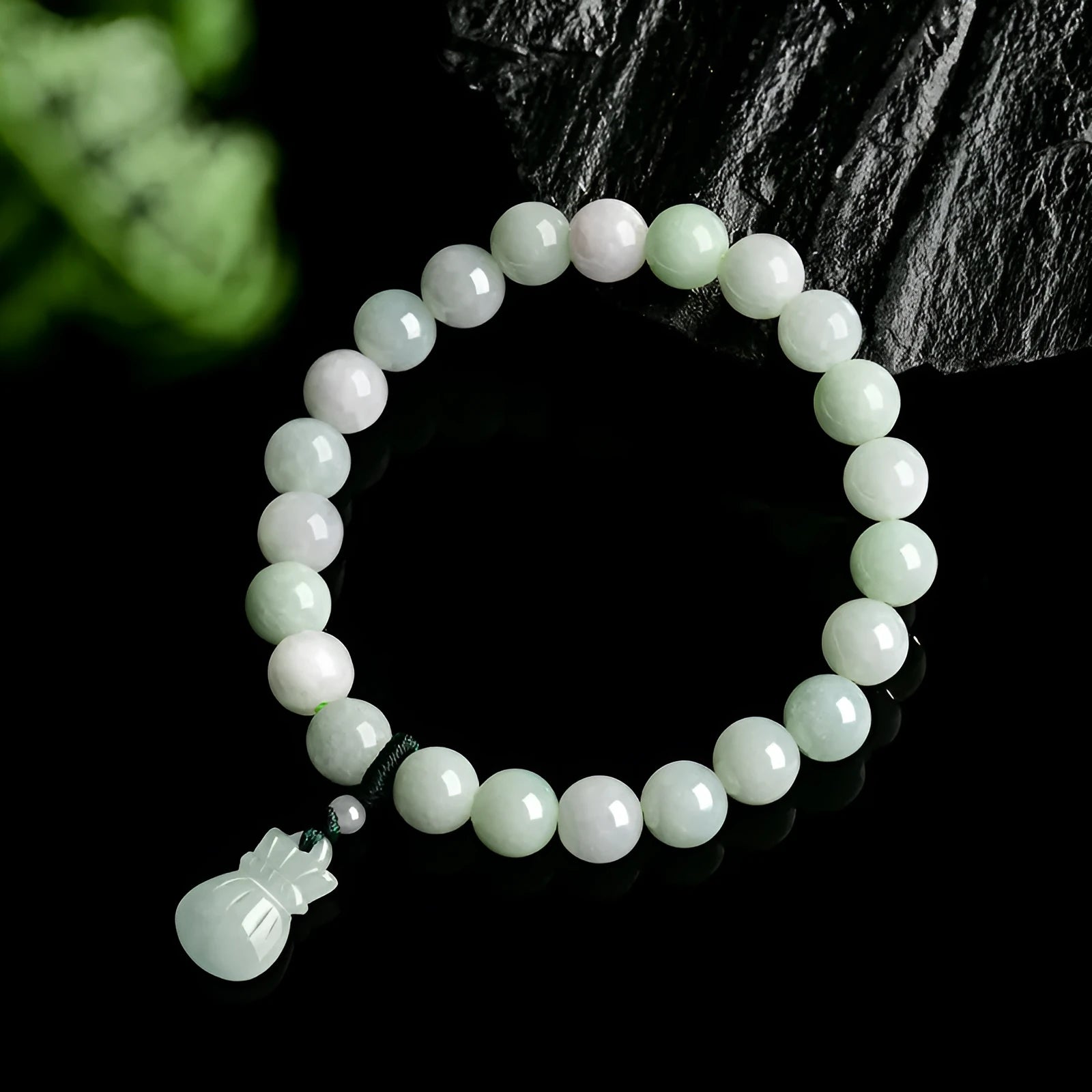 8mm flower jade purse bracelet with national style design for men and women