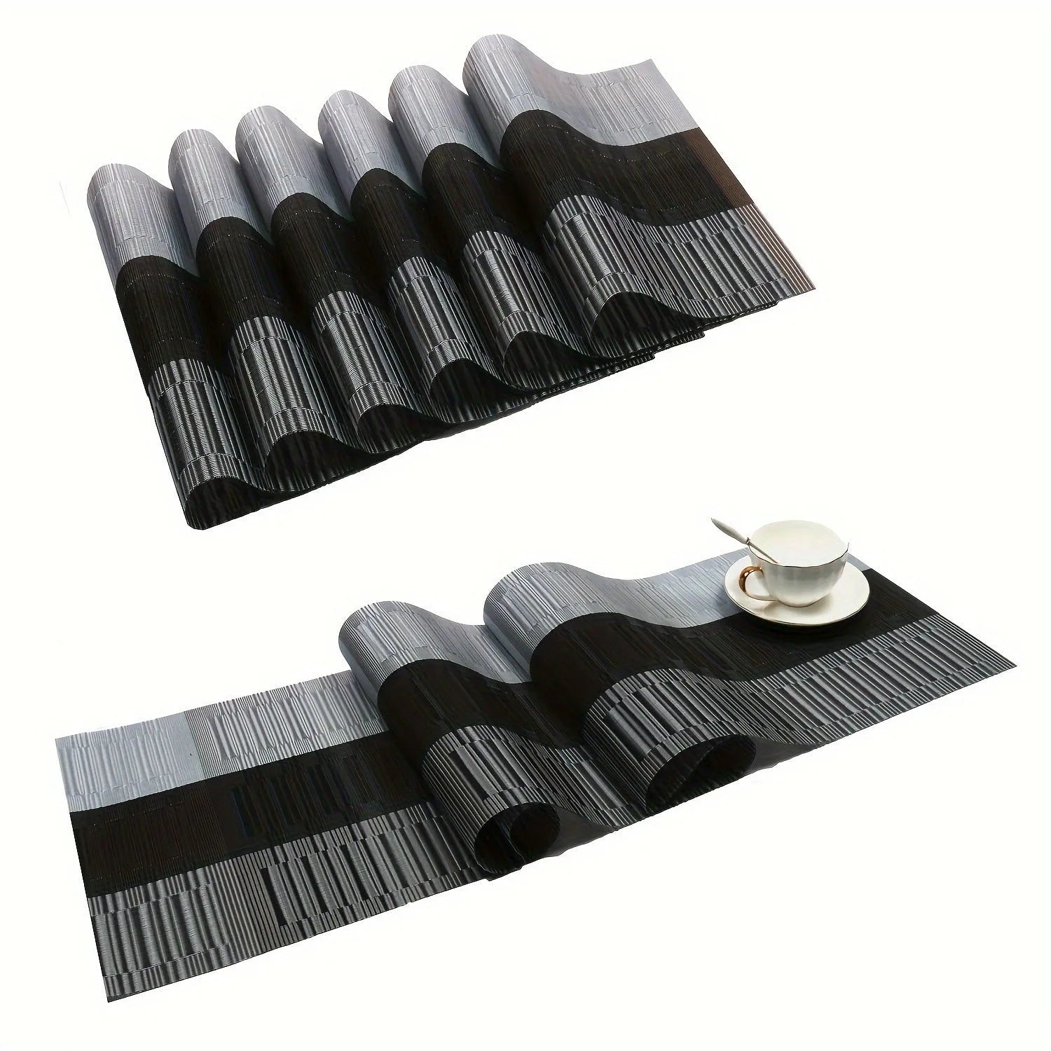 PVC non-slip kitchen sink mat in modern design with gradient bamboo colour options