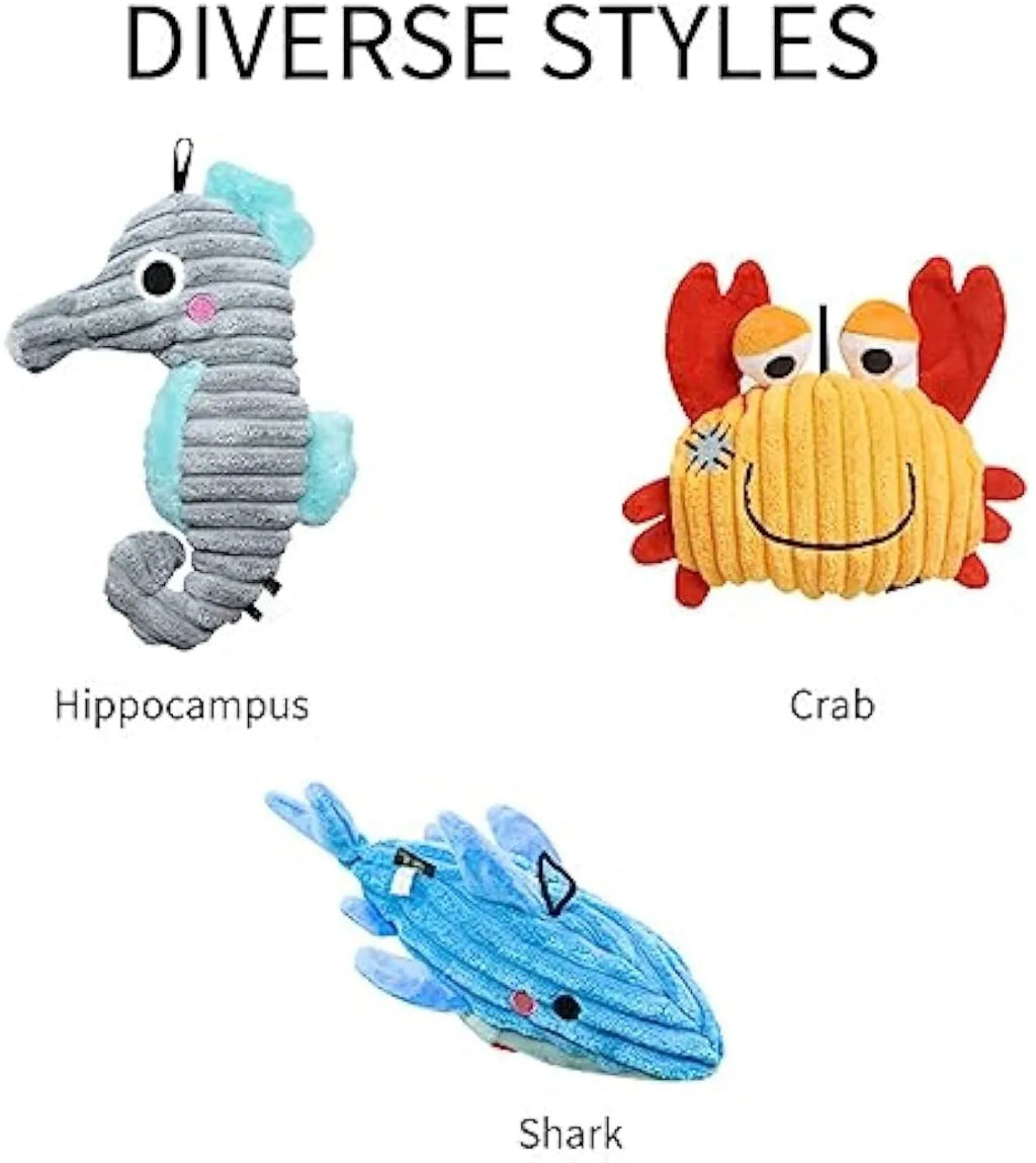 Interactive dog toy shaped like a hedgehog with plush cover and self-moving ball for small and medium dogs