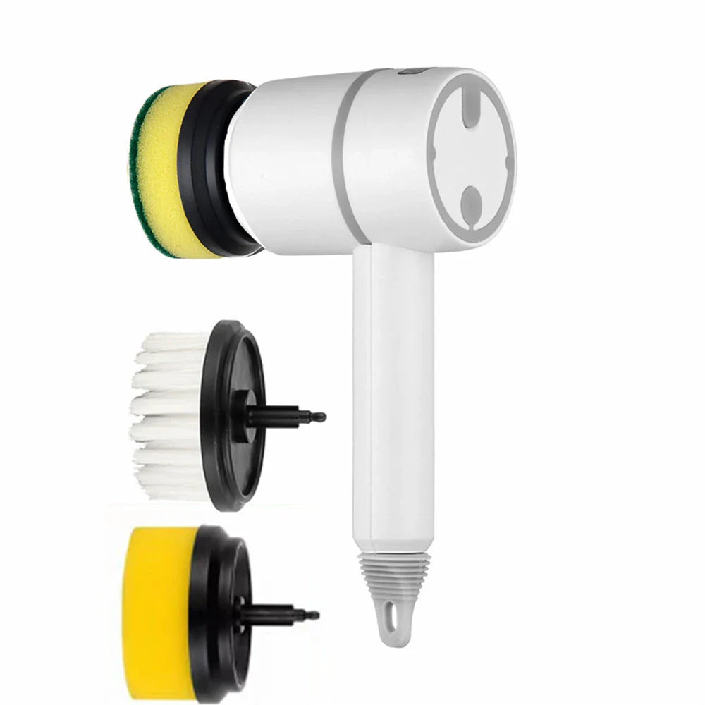 USB rechargeable electric cleaning brush for kitchen and bathroom with multiple brush heads