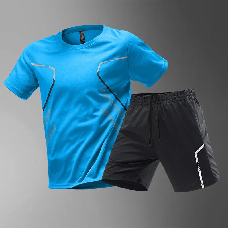 Men's quick-drying sports t-shirt with color block design