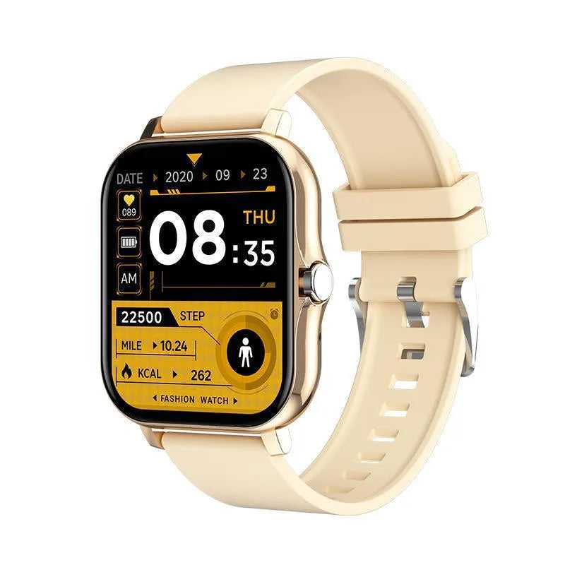 Custom dial smart watch with Bluetooth calling, music voice assistant, 1.69 inch IPS display, zinc alloy frame, silicone strap