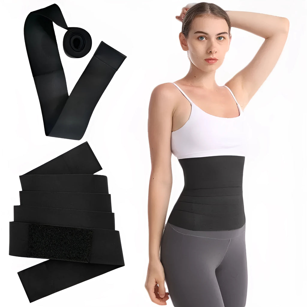 Waist trainer exercise restraint belt showing 10cm width and adjustable length options