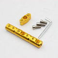 Aluminium alloy motorcycle extension bracket with 10mm and 8mm screw holes in black, red, blue, and gold colours