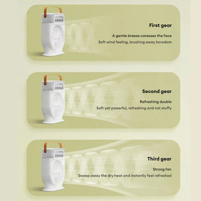 Chillax Portable USB Cooling Fan with 5 Adjustable Speed Settings, 600ml Water Tank, and 7-Color Mood Lighting