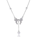 S925 silver butterfly heart clavicle chain with adjustable O-ring chain