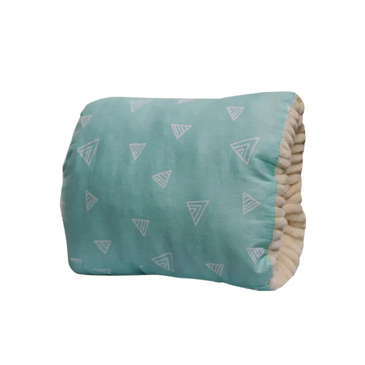 Adjustable cotton nursing arm pillow in blue triangle colour, 25x23cm, for breastfeeding support