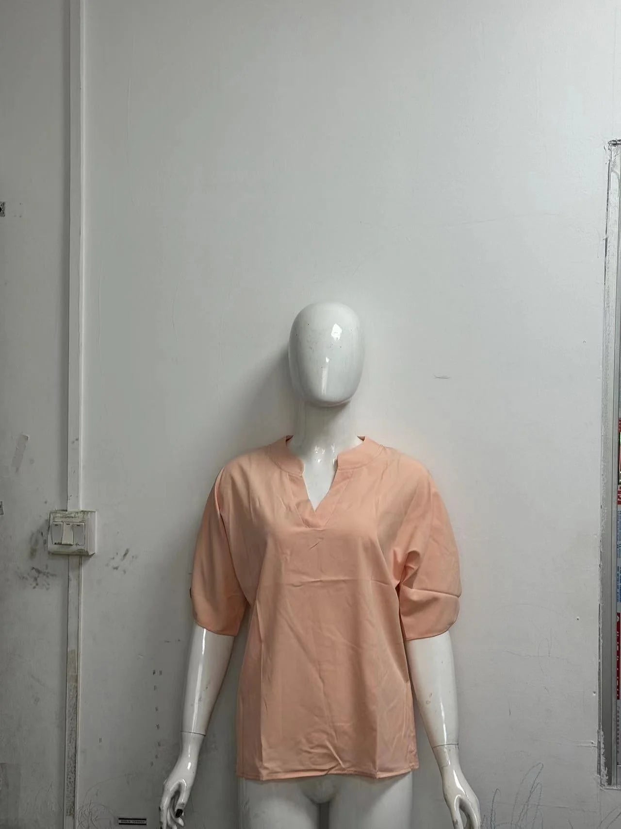 Women's summer V-neck chiffon shirt in various colours, showcasing lightweight fabric and stylish design.