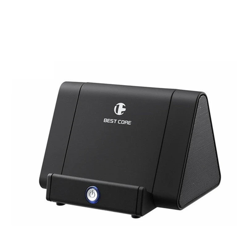 Compact subwoofer in pink, white, blue, and black with automatic induction sound