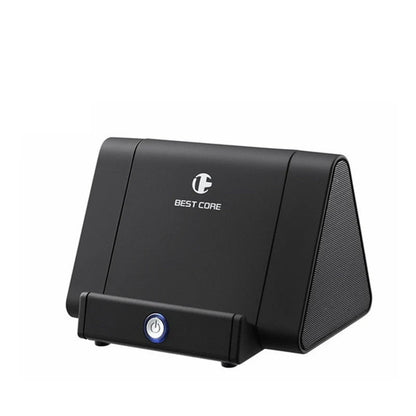 Compact subwoofer in pink, white, blue, and black with automatic induction sound