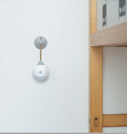 Intelligent Human Body Induction Bedside Table Lamp in Morandi grey or walnut with magnetic base