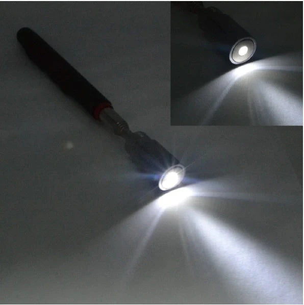 LED Magnetic Pick Up Tool with telescopic shaft and LED light for retrieving small metal parts