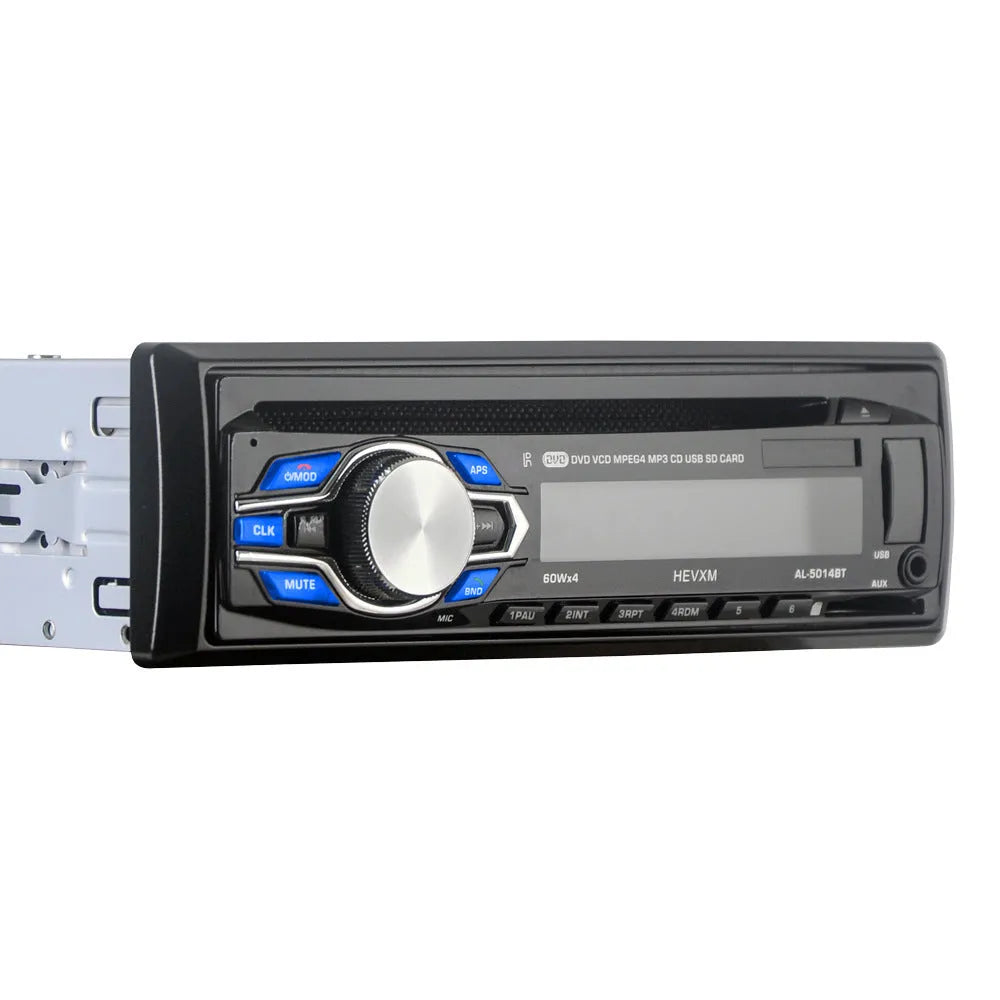 12V car Bluetooth CD player with USB SD AUX and FM radio in black front panel