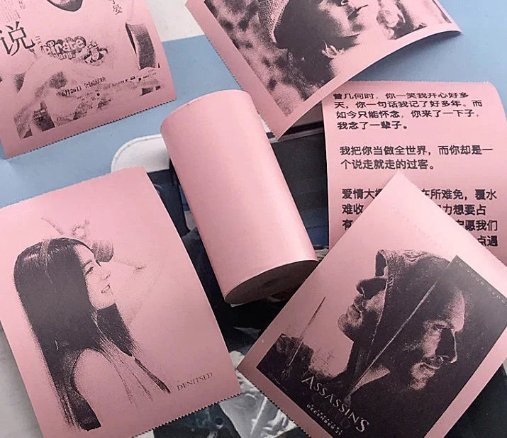 Compact wireless thermal printer for printing photos, labels, and memorabilia directly from your smartphone