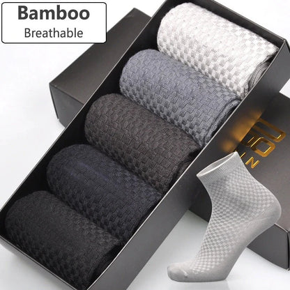 Men's bamboo fiber business socks in various colours