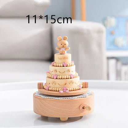 Innovative rotating wooden music box with Yunsheng movement, European-style design